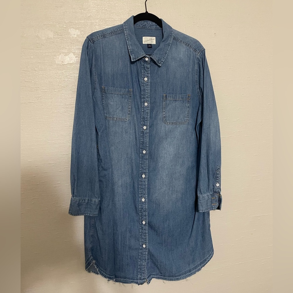 Distressed Chambray Denim Dress